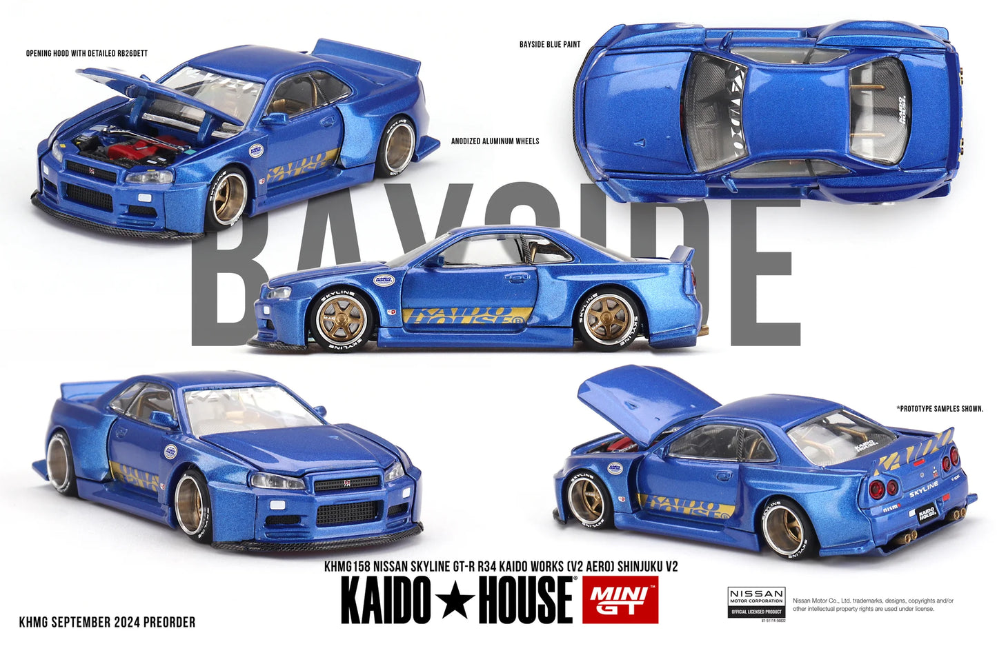 Kaido House x MiniGT - Nissan Skyline GT-R R34 Kaido Works Shinjuku V2