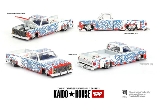 Kaido House x MiniGT - Chevy Silverado Dually on Fire V2