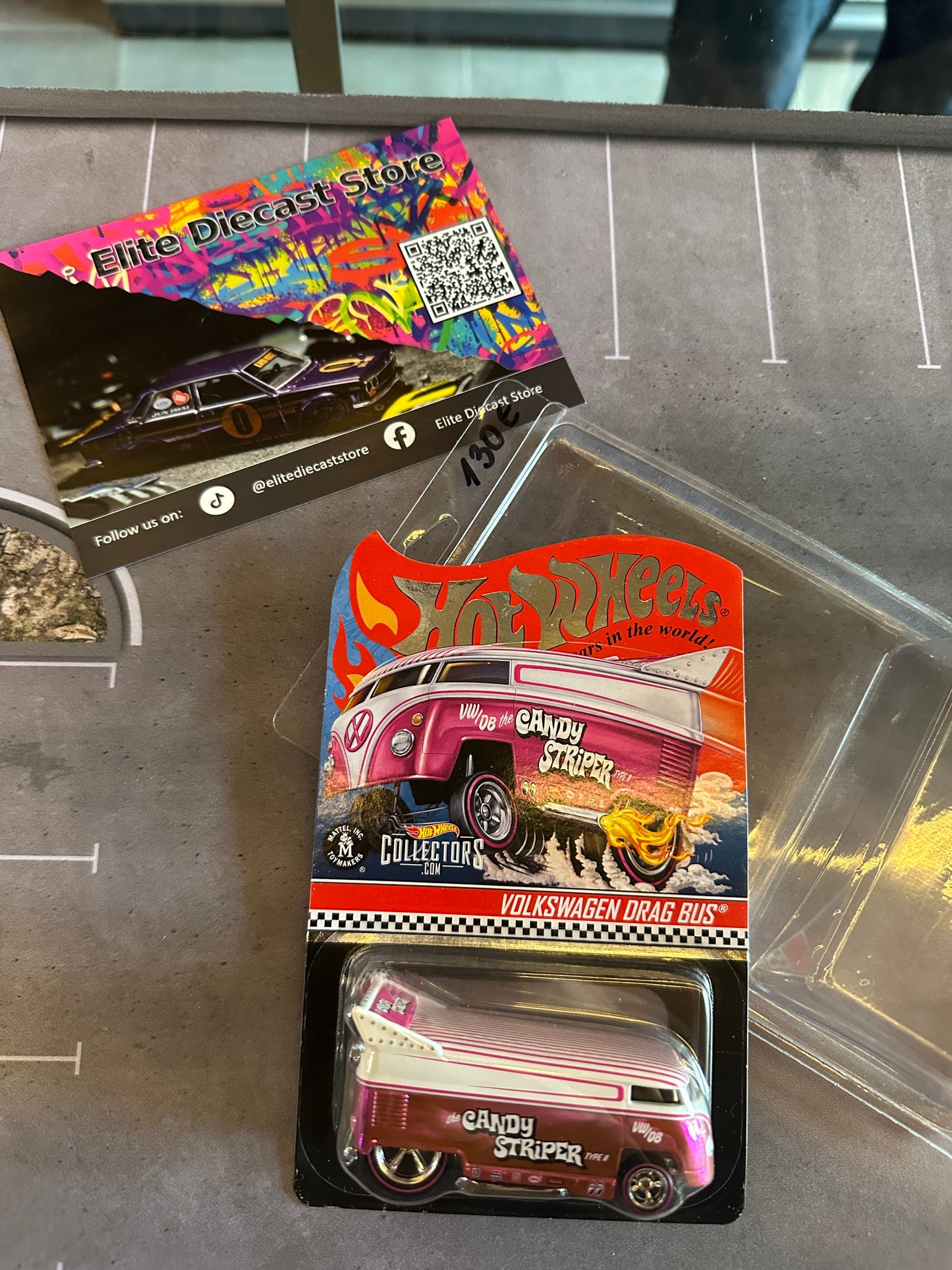 HotWheels RLC VOLKSWAGEN DRAG BUS Spectraflame Pink with White & Candy Stripes