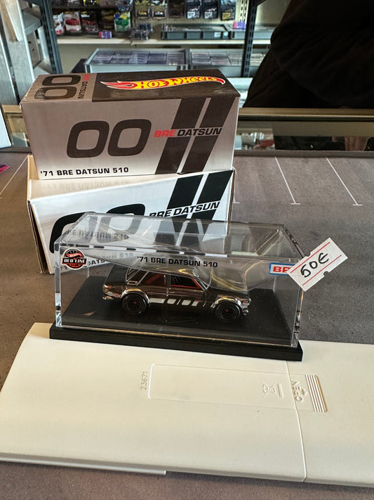 HotWheels RLC '71 BRE DATSUN 510 Spectraflame Black Chrome with BRE #00 livery