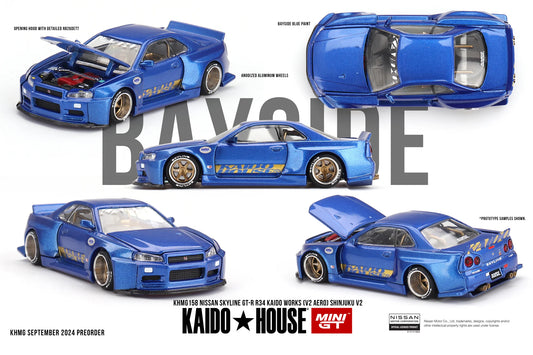 Kaido House x MiniGT - Nissan Skyline GT-R R34 Kaido Works Shinjuku V2