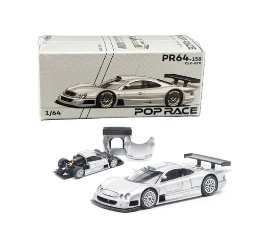 Pop Race -#PR64-158- Mercedes-Benz CLK AMG GTR (Silver) Street Version